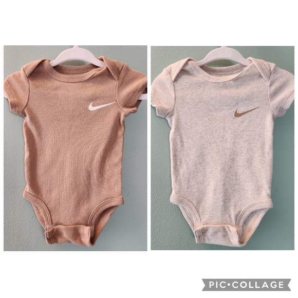 Nike Other - Nike Tan & Cream 2 Piece Bodysuit Set